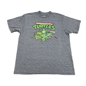 Teenage Mutant Ninja Turtles T-Shirt Men Large Tee Luv Graphic Print Grey Tee
